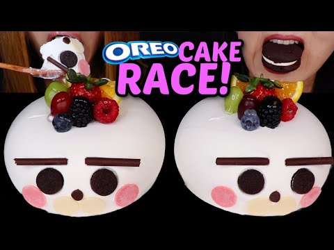 ASMR FRESH CREAM CAKE RACE! Behind the scenes VLOG 먹방