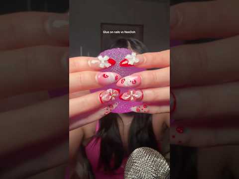 STRONGEST GLUE ON  NAILS EVER #asmr