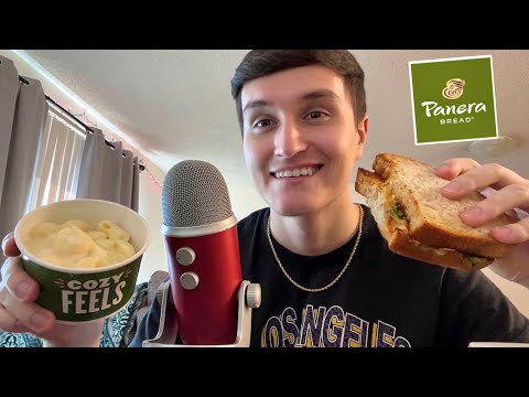 [ASMR] Panera Sandwich and Mac & Cheese Mukbang 🥪🥗 (eating sounds)