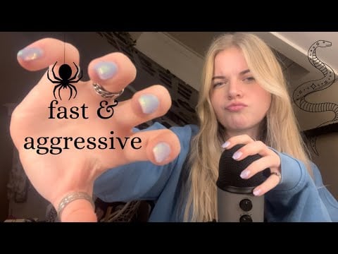 asmr | fast and aggressive mic triggers!! *crawling up, slithering down*