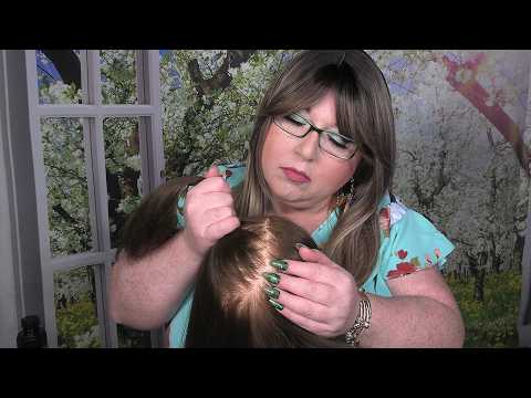 ASMR Hair Pulling, Scalp Scratching with Long Nails for Stress Relief