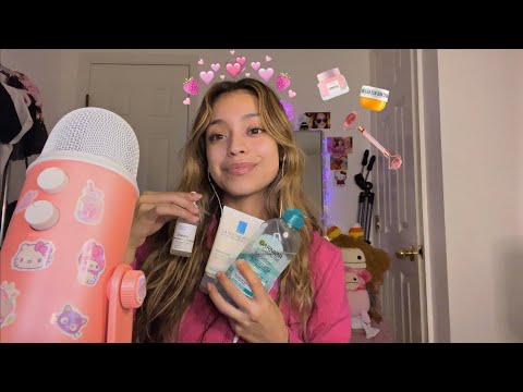 ASMR skin care routine + pampering💅🏼💇🏻‍♀️ (relaxing)