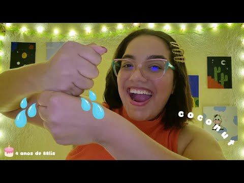 ASMR COCONUT RAIN com SONS DE CHUVA e SONS DE BOCA 🥥🌧️