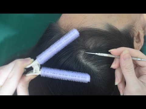 ASMR Hair Parting With Tools, Real Person Head Scratch For Relieve Stress, Headache