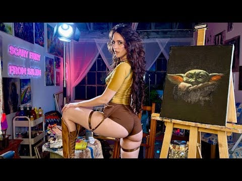 How to Paint Baby Yoda ASMR Art Tutorial 