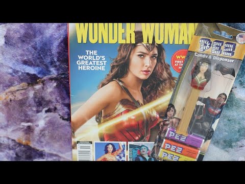 PEZ WONDER WOMAN ASMR EATING SOUNDS/PAGE TURNING