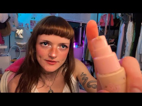 ❀ Lofi ASMR ❀ Going through my vanity + makeup show & tell(un-edited)