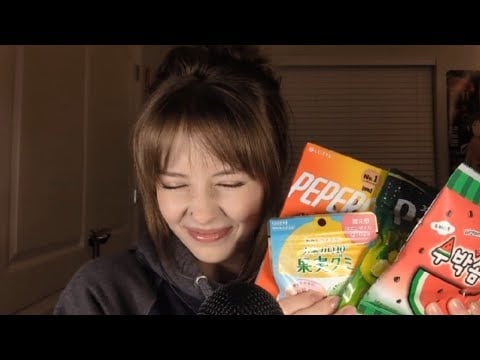 ASMR | Eating Asian Snacks 💕 (whispers and mouth sounds)