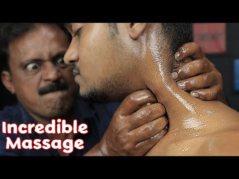 Incredible Throat Massage By Incredible Barber | Heavy Oil Head And Neck Massage With 3D Sound ASMR