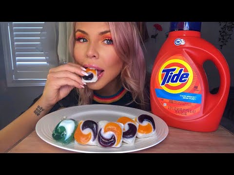 ASMR EDIBLE TIDE PODS (SOFT, SQUISHY EATING SOUNDS) MUKBANG)