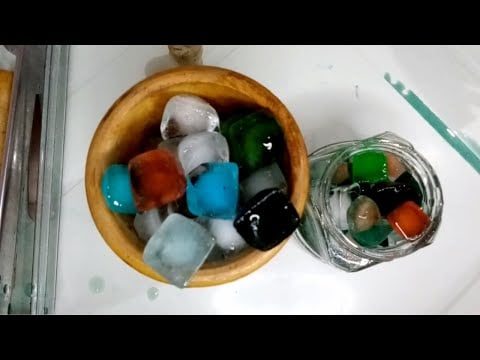 ASMR: GELO COLORIDO, MADEIRA, VIDRO E ÁGUA (Super relaxante, soninho garantido)