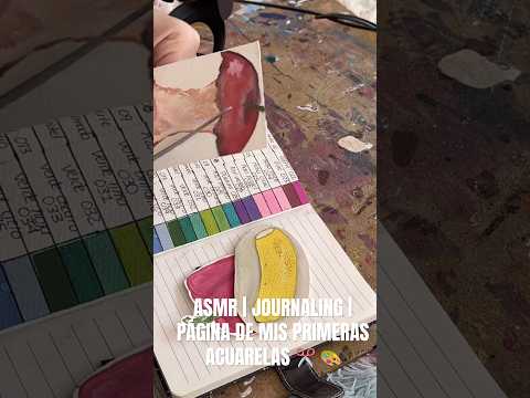 ASMR | JOURNALING | PEGANDO MIS PRIMERAS ACUARELAS 🎨 #asmrvideo #asmrcommunity #asmrjournal