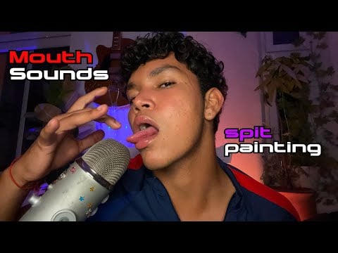 ASMR Wet Mouth Sounds + Spit Painting 💦 (100% Tingly)