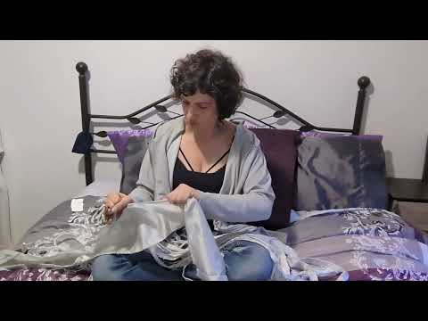 ASMR | Ripping Silver Satin Pillowcases | Tearing Material | Scratching Fabric | Swishing | Wrapping