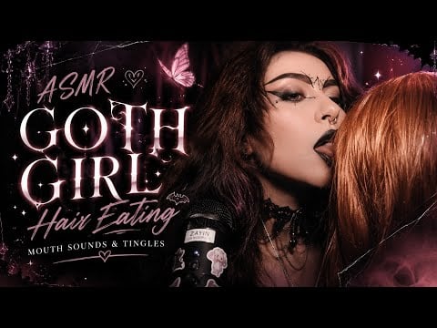 ASMR Goth Girl Eats Your Hair 🖤 | Mouth Sounds & Hair Eating