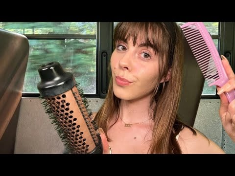 ASMR Mean Girl who secretly likes you does your hair on the school bus ✨
