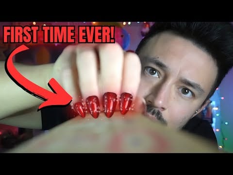 *WARNING* Male ASMR Creator gets LONG Press-On Nails for Fast ASMR