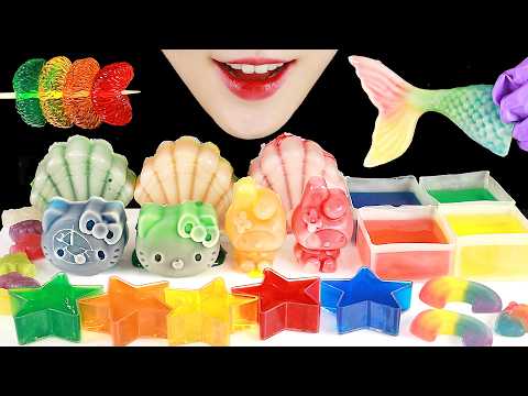 RAINBOW WAX CANDY ASMR RAINBOW JELLY MUKBANG ASMR 🌈