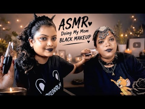 ASMR | Doing My Mom Black Makeup |🖤💄
