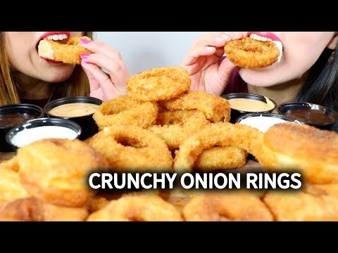 ASMR CRUNCHY DEEP FRIED ONION RINGS & CRONUTS 양파 튀김 리얼사운드 먹방 | Kim&Liz ASMR