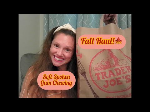 ASMR Trader Joe’s Fall Haul 🍁 | Gum Chewing, Crinkles, Tapping & Treat Tasting