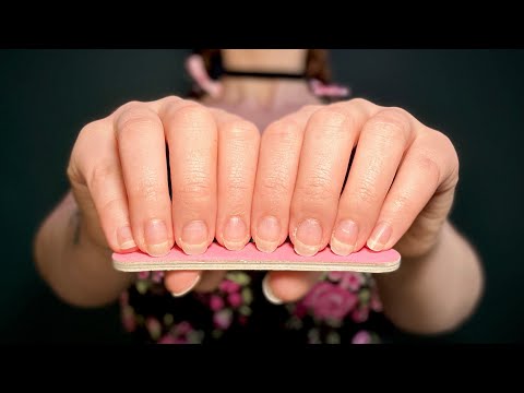 ASMR Nail Filing + Tapping |  30 minute no talking background asmr