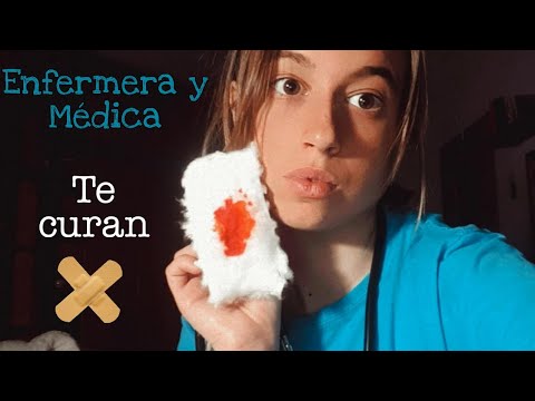 ASMR - Enfermera y Médica te curan tus heridas + Chequeo general - Pau ASMR