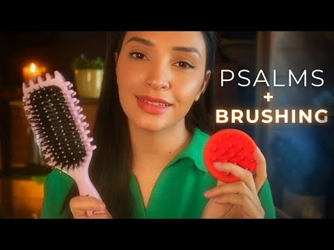 ASMR Christian Meditation For Sleep and Anxiety | PSALMS and Hair Brushing 