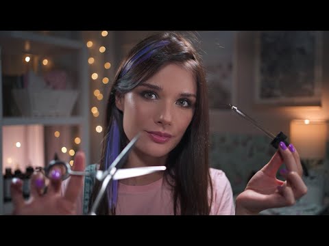 ASMR Best Friend Hair Cut & Scalp Check - Rain Sounds, Low Light Roleplay for Sleep