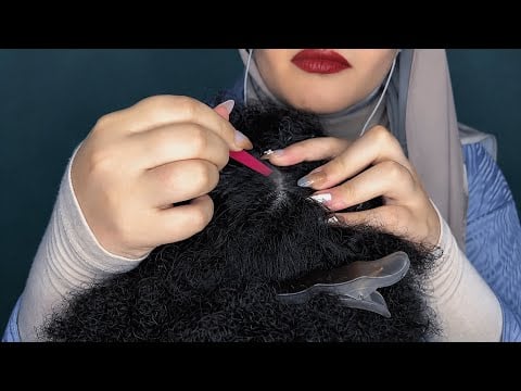 ASMR Hair Play & Scalp Scratching On Afro (no talking)