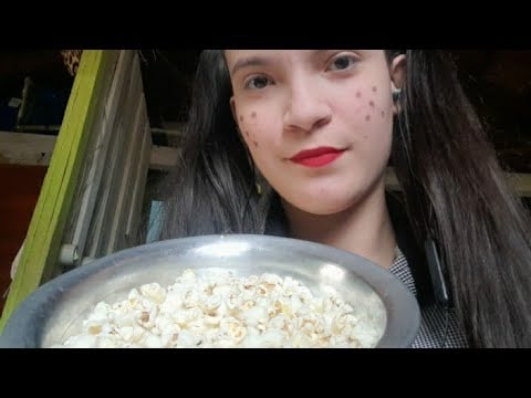 Asmr   mukbang comendo pipoca(especial festa junina) eats popcorn #higorgeousasmr #popcorn