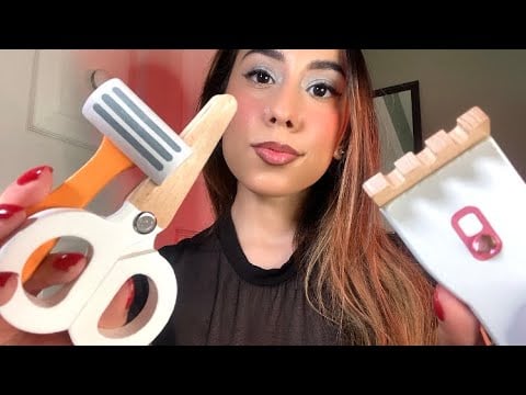 ASMR Wooden Barbershop Role play (Haircut & Beard Shave)💈