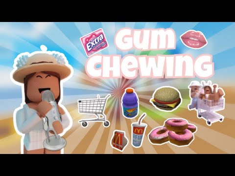 Gum chewing ASMR ~ playing mini store ROBLOX 🛒🍎🥕🥚