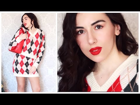 Red Lips  Porcelain Skin 💋 ASMR Whispering Makeup Tutorial & OOTD