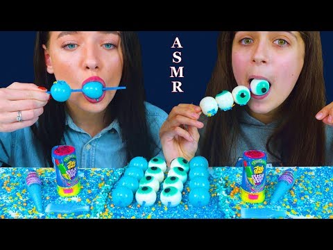 ASMR NERDS ROPE JELLY CANDY RACE, NIK L NIP WAX BOTTLE, BLUE PLANET GUMMY | Eating Sound Lilibu