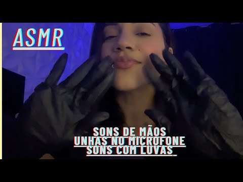 SONS DE MÃOS +UNHA NO MICROFONE +SONS COM LUVA /LEINHA SANTOS #asmr #relaxing #satisfying