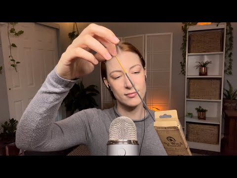 Asmr tapping & lighting incense, fire sounds