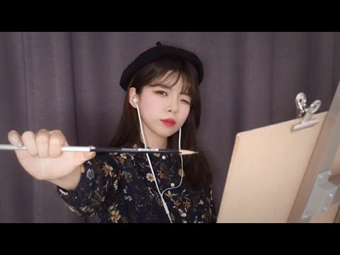 ASMR 초상화 가게 롤플레이 a portrait shop roleplay│연필 깎는소리,그림 그리는 소리