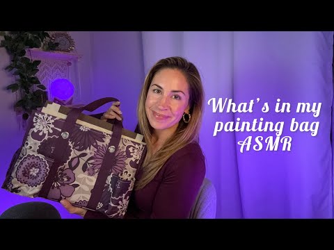 ASMR | What’s in my Painting Bag🎨🖌️ [tapping, tracing, brushing, scratching, so many tingles!]