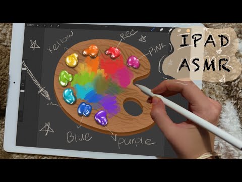 😴 iPad ASMR - Teaching you how to paint - Clicky Whispering - Writing Sounds