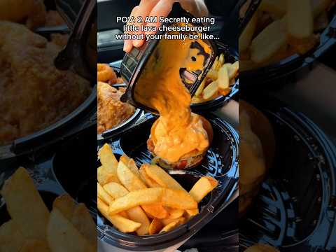 2 AM Secretly eating cheeseburger without your family be like… #food #eating #mukbang #burger