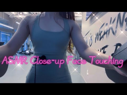 Closely / Intensely touching your face at the gym (layered sounds)