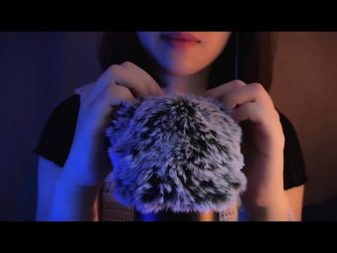 Asmr Fluffy Mic Touching and Brushing , Fall Asleep , Brain Massage , Sleepy , No Talking