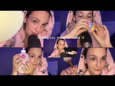 Asmr Getting You Ready For Sleep ❤️(personal attention, mouth sounds, mic brushing) 