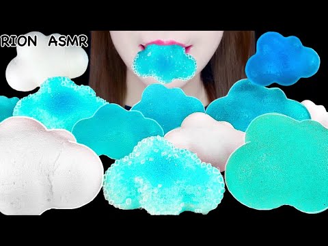 【ASMR】☁️CLOUD DESSERTS☁️. KOHAKUTO,MARSHMALLOW,JELLY MUKBANG 먹방 食べる音 EATING SOUNDS NO TALKING