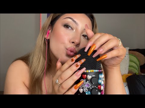 ASMR Nail application + random tapping and scratching 🖤🎃 | Whispered