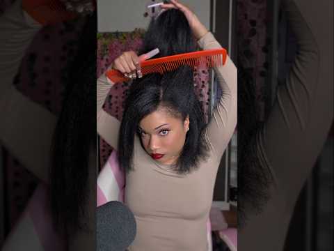 ASMR Hair brushing and styling 😳😱 #hairstyle #tutorial #hair #asmr  #shorts #hairtok #fast