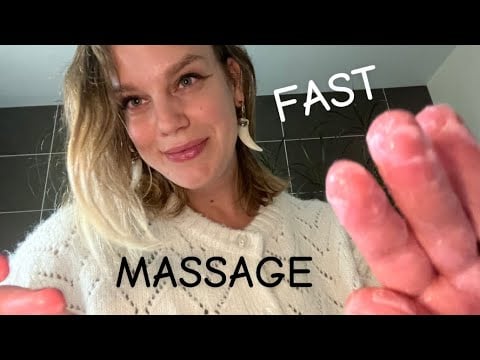 [ASMR] Fast & Aggressive Face And Shoulders Massage (Bare Hands, Exfoliating Lotion)