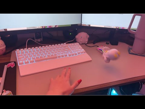 ASMR table tapping + gaming/desk setup ✨