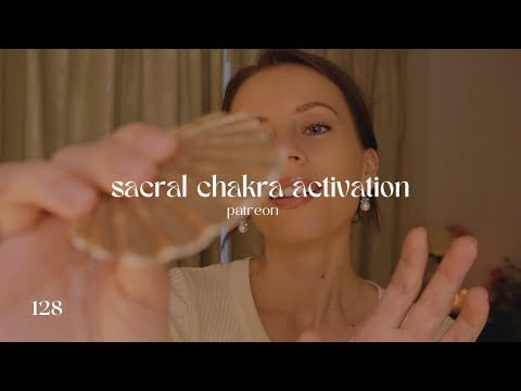 ASMR REIKI Sacral Chakra Activation 🧡 (sea shell scooping, reiki symbols, plucking negative energy)